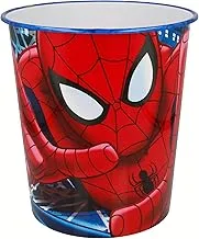 Boyz Toys Plastic Dustbin Disney Ultimate Spiderman Dustbin, Red/Blue,5 Litre Capacity ,2248