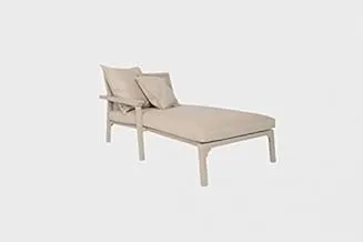 MAIORI- CLASSIQUE RIGHT CHAISE LOUNGE MODULE WITH CUSHION,LIGHT TAUPE FRAME WITH SABLE FABRIC