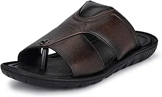 Burwood Men BWD 142 Leather Flip Flops Thong Sandals