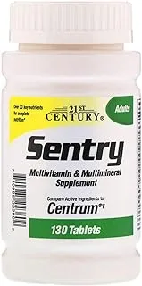 21st Century Sentry ، مكمل غذائي متعدد الفيتامينات والمعادن (قد تختلف العبوة) - 130 قرصًا