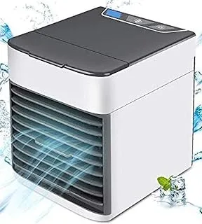 B&H-ERX Air Cooler 3-in-1 Small Conditioner Humidifier Purifier, 3 Fan Speeds 7 Colors LED Lights USB Personal Space Condition Portable Desktop Conditioning