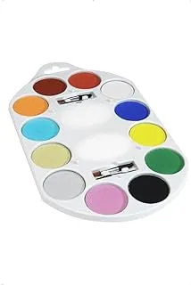 Smiffys Face Paint Pallet, Brush and Sponge - 12 Colours