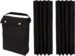 Amazon Basics Portable Window Blackout Curtain Shade with Suction Cups for Travel, 2-Pack, 1.98 M L x 1.27 M W, Black