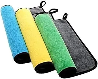 Showay Car Microfiber Cleaning Cloths, Lint-Free Dual Layer Or Polishing Washing - 30 X 30cm - Pack Of 3