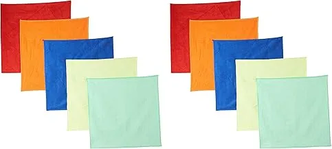 Microfiber Multi Purposes Towels, Multi-Color, Pack of 5