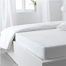 Hotel Linen Klub DEYARCO Hotel Linen Queen Fitted Sheet - 350TC 100% Long Staple Cotton, Sateen Weave, Luxurious Quality with elasticized deep pocket, Size: 160 x 200+ 40cm, PLAIN WHITE