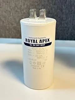 Royal Apex 2 Pin PVC Round Capacitor for Motor Compressor etc CE EN60252 (2 PIN 45MFD (45µF)