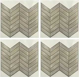 Roommates - Til3461Flt Sticktiles Chevron Distressed Wood Peel And Stick Backsplash Tiles- 4 Per Pack