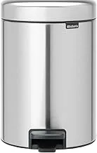 Brabantia Pedal Bin Newicon With Plastic Inner Bucket, Matt Steel Fingerprint Proof 3 L