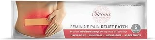 Sirona Herbal Period Pain Relief Patches | 100% Natural with Essential Oils Instant Relief from Menstrual Cramps | Cool Patches with No Chemical Actives, No Side Effects (5 Patches)