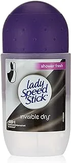 Lady Speed ​​Stick، Invisible Dry ، مزيل عرق مضاد للتعرق ، شاور فريش ، رول أون 50 مل