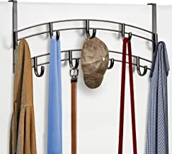 Lynk Over Door 9 Hook Rack Shirt, Belt, Hat, Coat, Towel Organizer, Bronze, 9 Hook Bronze