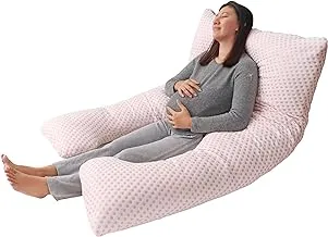 MOON FullBody U Shape Pregnancy Pillow Comfortable Maternity Cushion for Side SleepingGrowing Tummy Support – Removable/Washable Cover, 100 x 152 cm Pink