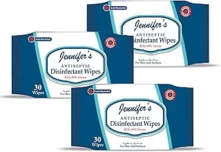 Jennifer's Antiseptic Disinfectant Wipes, 3 x 30s