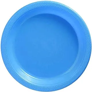 Party Time Paper Plate Disposable Tableware for Wedding Birthday Anniversary Themed Party Occasion Decoration Supplies (7 Inch) (Blue)