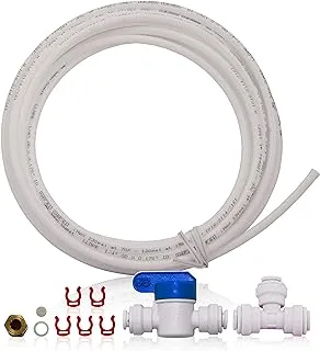 APEC Water Systems icemaker-kit-ro-1-4 ice maker installation kit for standard 1/4 output reverse osmosis systems, refrigerator and water filters, 1 count (pack of 1), white