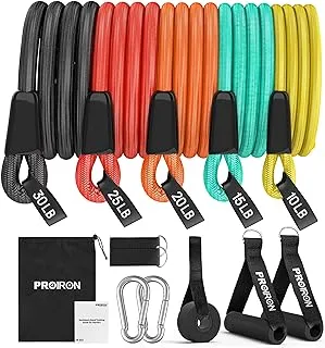 PROIRON Resistance Bands Set 14 Pieces Anti-Snap Resistance Band Exercise with Handles, Door Anchor, Ankle Straps, Training Manual and Carrying Bag