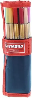 STABILO Point 88 Fineliner, Rollerset - Assorted Colours, Wallet of 25