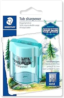 Staedtler 513 Journey Design Pencil Sharpener Metal 2 Uses with Transparent Tank