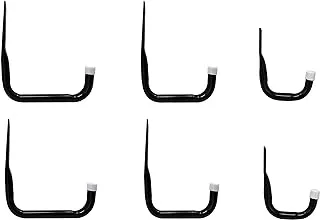 Shepherd Hardware 8088E Heavy Duty Steel Garage Storage/Assorted Utility Hooks, 6 Pack, Black