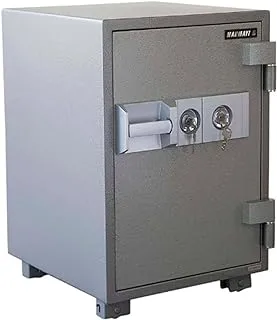 Mahmayi Secure 680 Heavy Steel Fire Safe مع 2 مفتاح الأقفال 100Kgs (رمادي) SD680KK