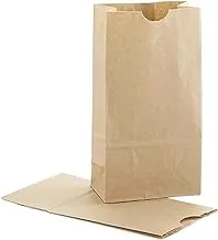 SNH SOS Paper Bag No 8 Medium, Party Bags Lunch Flat Bottom Grocery Bags Kraft Treat Bags - 100 Pieces.