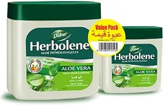 Dabur Herbolene Aloe Vera Petroleum Jelly (425 + 115 ml Free) | Enriched with Aloe Vera and Vitamin E | For Dry and Rough Skin or Chapped Lips | Value Pack