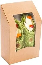 Eco Friendly Cafe Vision Angle Cut Sandwich Wrap Take out Container with Window 200ct Box - Restaurantware