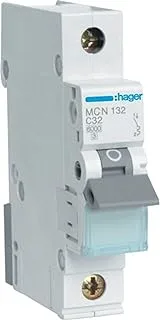 Hager MCN132 circuit-breaker 1pole 6kA C-32A 1M