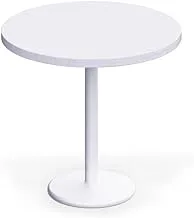 Mahmayi All Round Pantry Tables 80 cm Dia, White, White-Mel Board, DEC-5080-WHT-MEL, DEC-500E