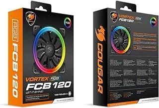 مروحة تبريد كوغار هيدروليك فورتيكس RGB Fcb 120 ملم مع دعم صندوق كوغار كور