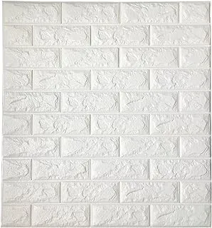 COOLBABY 10PC 3D Wall Sticker Self-Adhesive Wall Panels Waterproof PE Foam White Wallpaper for Living Room TV Wall and Home Decor (Brick 10 Pack - 58 Sq Ft)