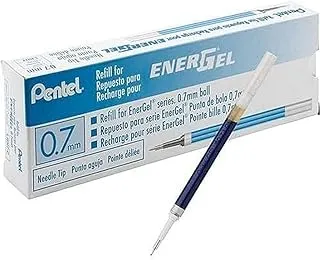 حبر إعادة تعبئة Pentel لـ EnerGel 0.7 مم قلم جل سائل بطرف إبرة ، عبوة من 12 ، حبر أزرق (LRN7-C-12)