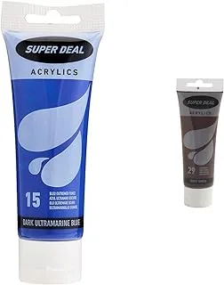 Super Deal Acrylic Color Paint Tube 75Ml Dark Ultramarine Blue & Acrylic Color Paint Tube 75Ml Burnt Umber, Sd 4212-29