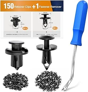 GOOACC 150 pcs Push-Type Bumper Fasteners Rivet Clips-2 Sizes Universal Auto Clips & Fastener for Fender Replacement-Fastener Removal Tool Included (150PCS Clip)