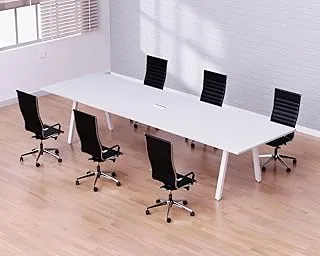 BentUK 139-24 6 Seater White Conference-Meeting Table