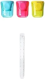 Deli Pencil Sharpener Long Lasting Steel Blade, Assorted Color, Er01100 & Deli G00312 Ruler