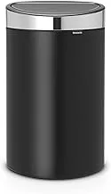 Brabantia Touch Bin With Plastic Inner Bucket, 40 L - Black With Matt Steel Fingerprint Proof Lid