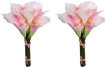 YATAI 24 Pcs Artificial Calla Lily Flowers Real Touch Flower Wholesale Floral Wedding Fake Flowers Artificial Plants for Bridal Bouquets Arts Crafts Project Decorations (Pink)