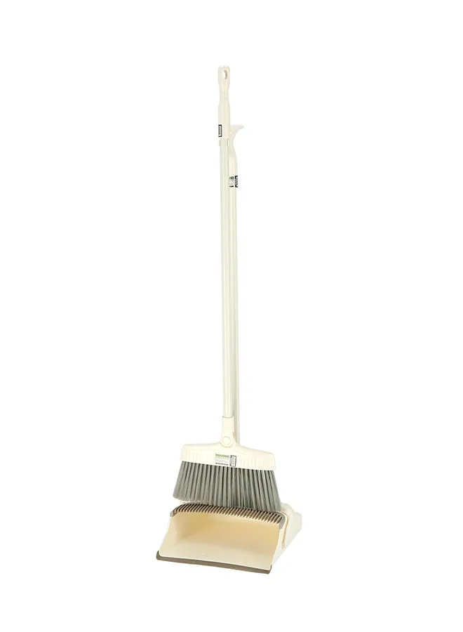 Royalford Dust Pan With Long Brush Beige