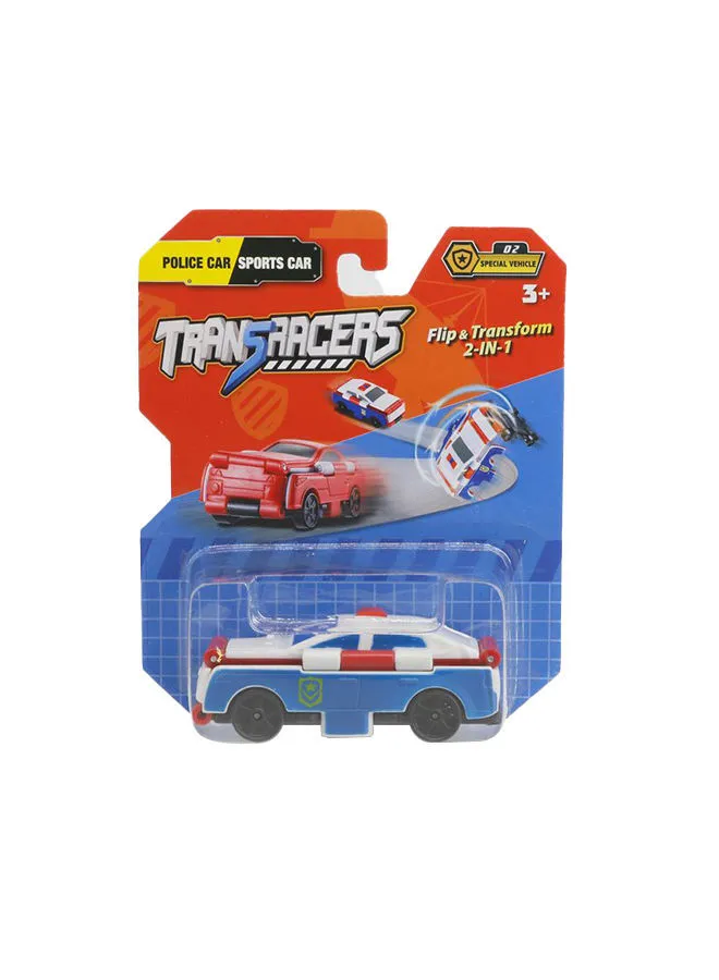 TRANSRACERS Transracers 2-In-1 Trnsrcrs - Spl Vhcl - Police Car & Sports Car