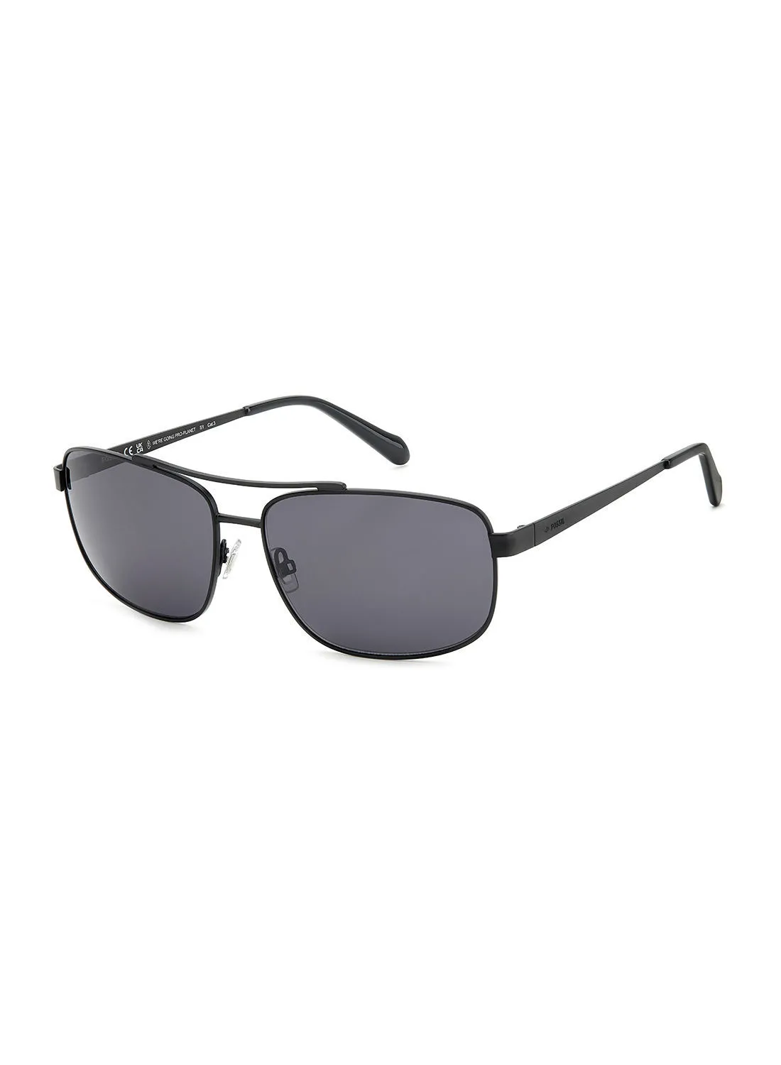 FOSSIL Men's UV Protection Rectangular Sunglasses - Fos 2130/G/S Mtt Black 61 - Lens Size: 61 Mm