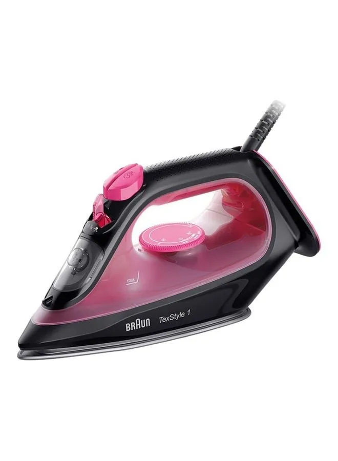 BRAUN Steam Iron, 130g Steam Shot per Minute, Super Ceramic Soleplate, Self Clean, Anti Drip, Water Spray, 50% Energy Saving, Auto Off 220 ml 2000 W SI 1070 Pink & Black