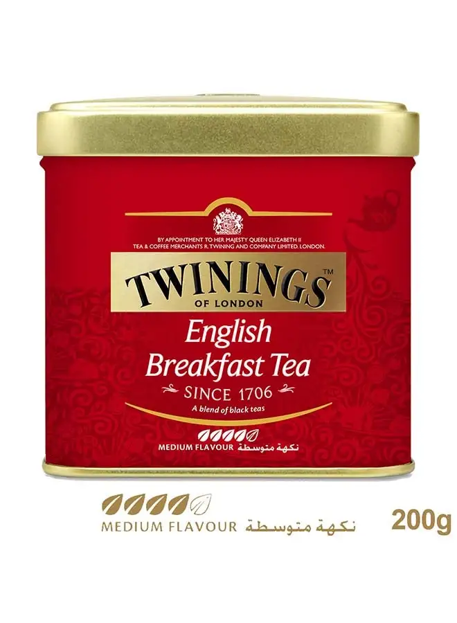 Twinings English Breakfast Loose Black Tea, Medium Flavour 200grams