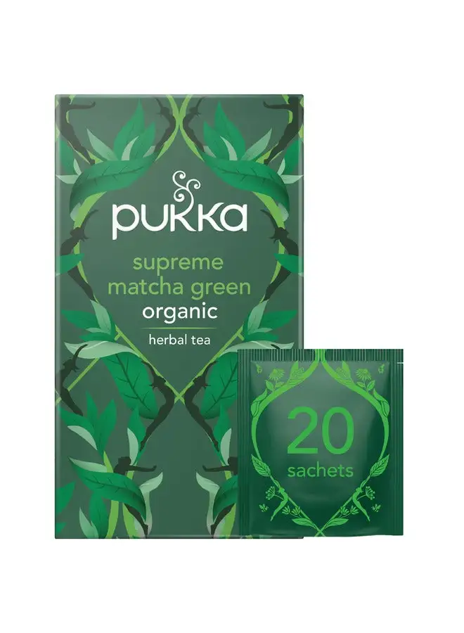 Pukka Supreme Matcha Organic Herbal Green Tea 20 Bags 30grams