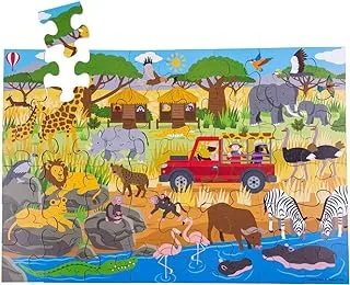 Bigjigs Toys Children's Wooden African Adventure Floor Jigsaw Puzzle (48 Piece)