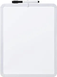 Dry Erase Double Side Aluminium Frame White Board With Marker and Magnetic Buttons for Kids Early Learning Home and Portable Outdoor Use (20x30 CMS)