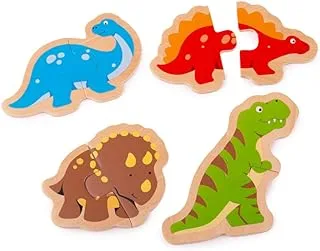 Bigjigs Toys Wooden Two Piece Puzzles - Dinosaur