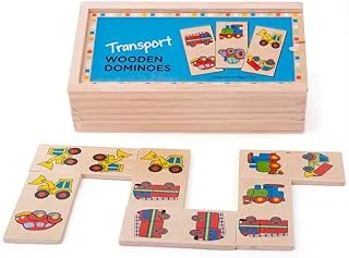 Bigjigs Toys Wooden Dominoes (Transport) with Storage Box