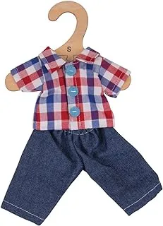 Bigjigs Toys Checked Shirt and Jeans 28cm - Doll Outfit